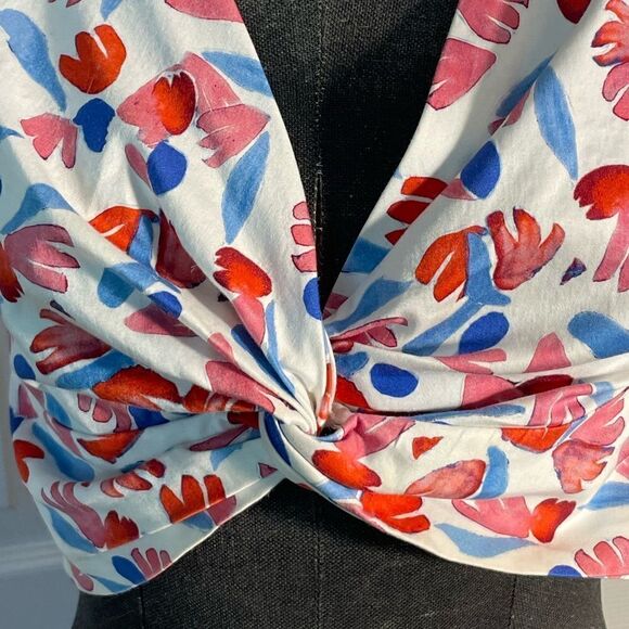 AMUR Cropped Top Front Twist Blouse Size Small - Picture 8 of 9